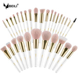 Pearl White Gold Professional Synthetic Makeup Brushes set